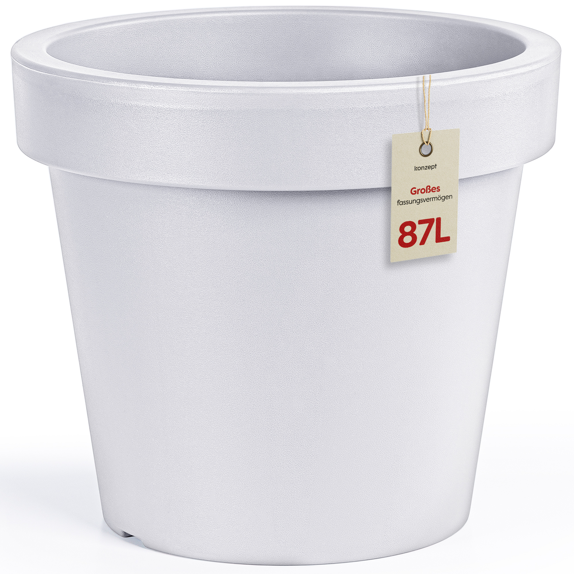 Flower Pot 58 Cm In Diameter, H 52 Cm - Large Outdoor Planter 87 L In Conical Shape, , Stable Plastic Pot, Uv- And Frost-resistant, For Indoor And Outdoor Use.