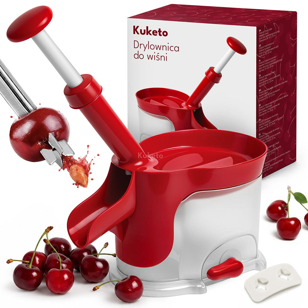 TEMU Pitter - Pitter à cerises, à prunelles, à olives avec récipient à noyaux, pitter à fruits manuel avec extracteur de noyaux, pitter à cerises,