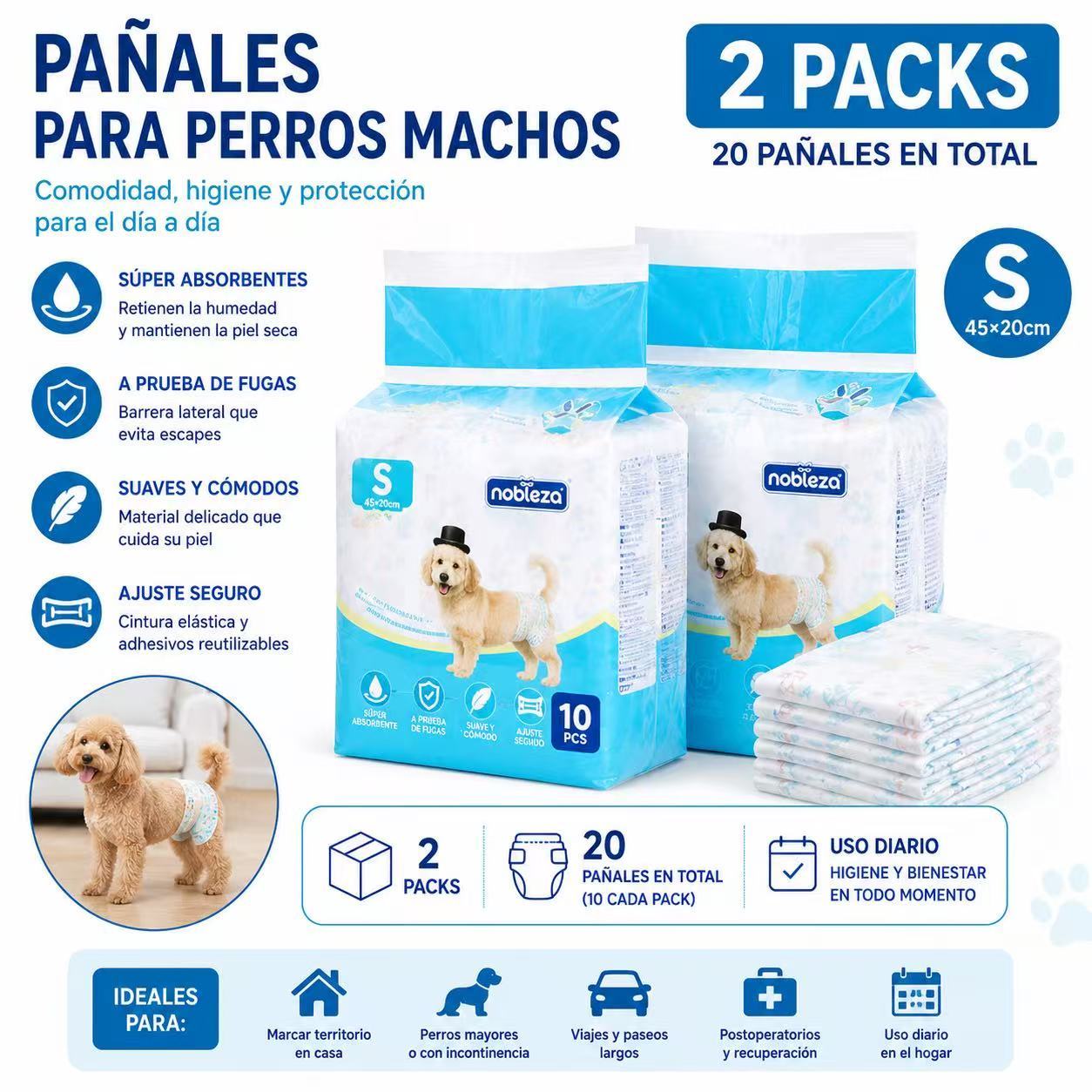 TEMU 20 Pañales para perro talla S/M/L/XL