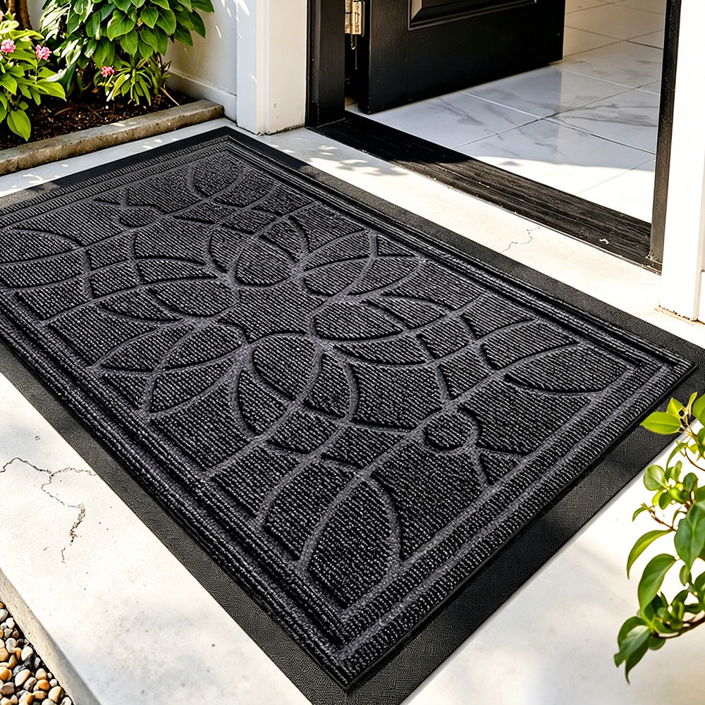 Image of Elegant Geometric Doormat – Heavy-duty Non-slip, Water Absorbent & Machine Washable Entrance Rug For Front Door, Patio & Garage, 90x60cm