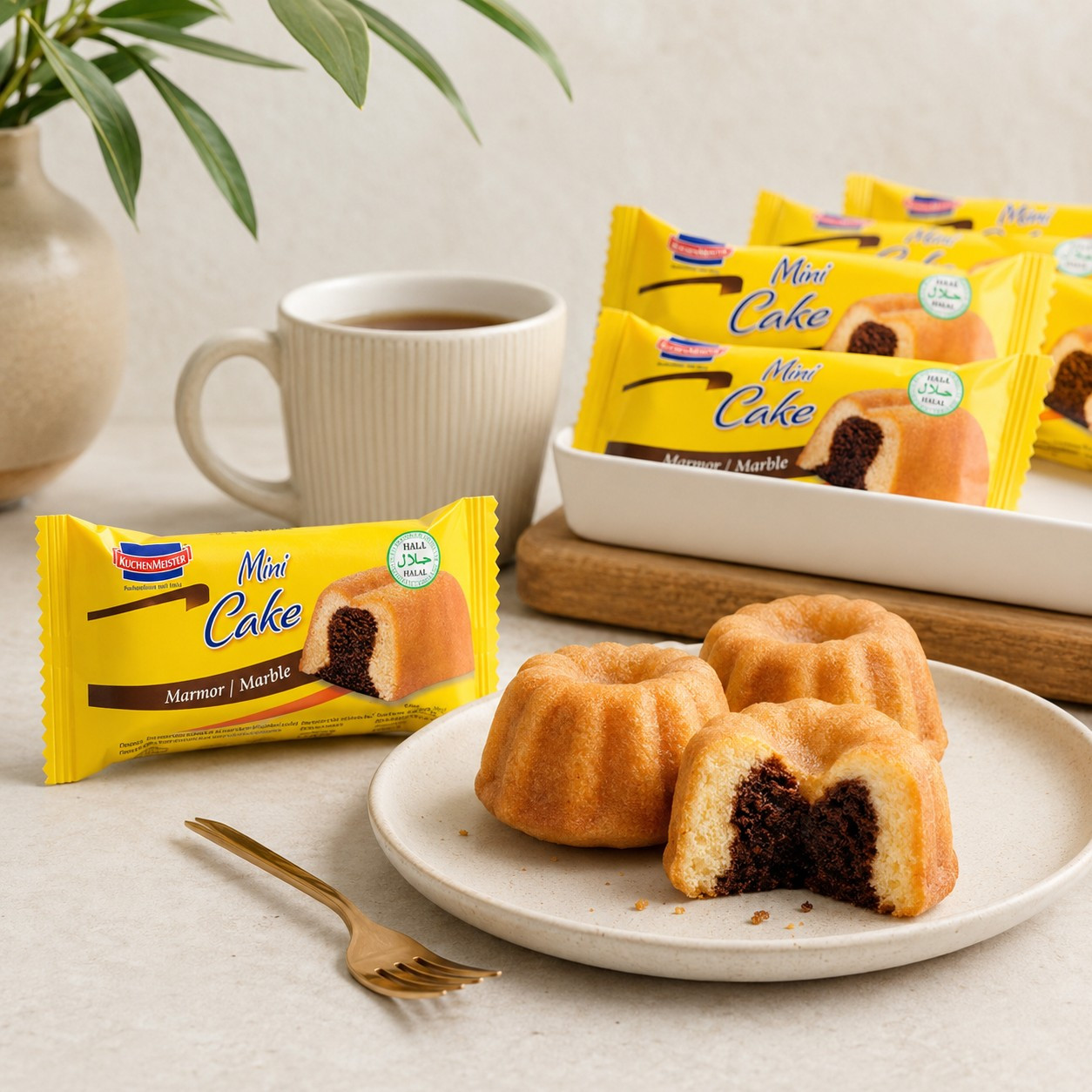 Image of Cake Master Minicake Marble 27 X 35g - 27 Individually Wrapped Juicy Marble Cakes À 35g, Ideal For On-the-go, Office, School, Breaks, And Sweet Cake Enjoyment In Between.