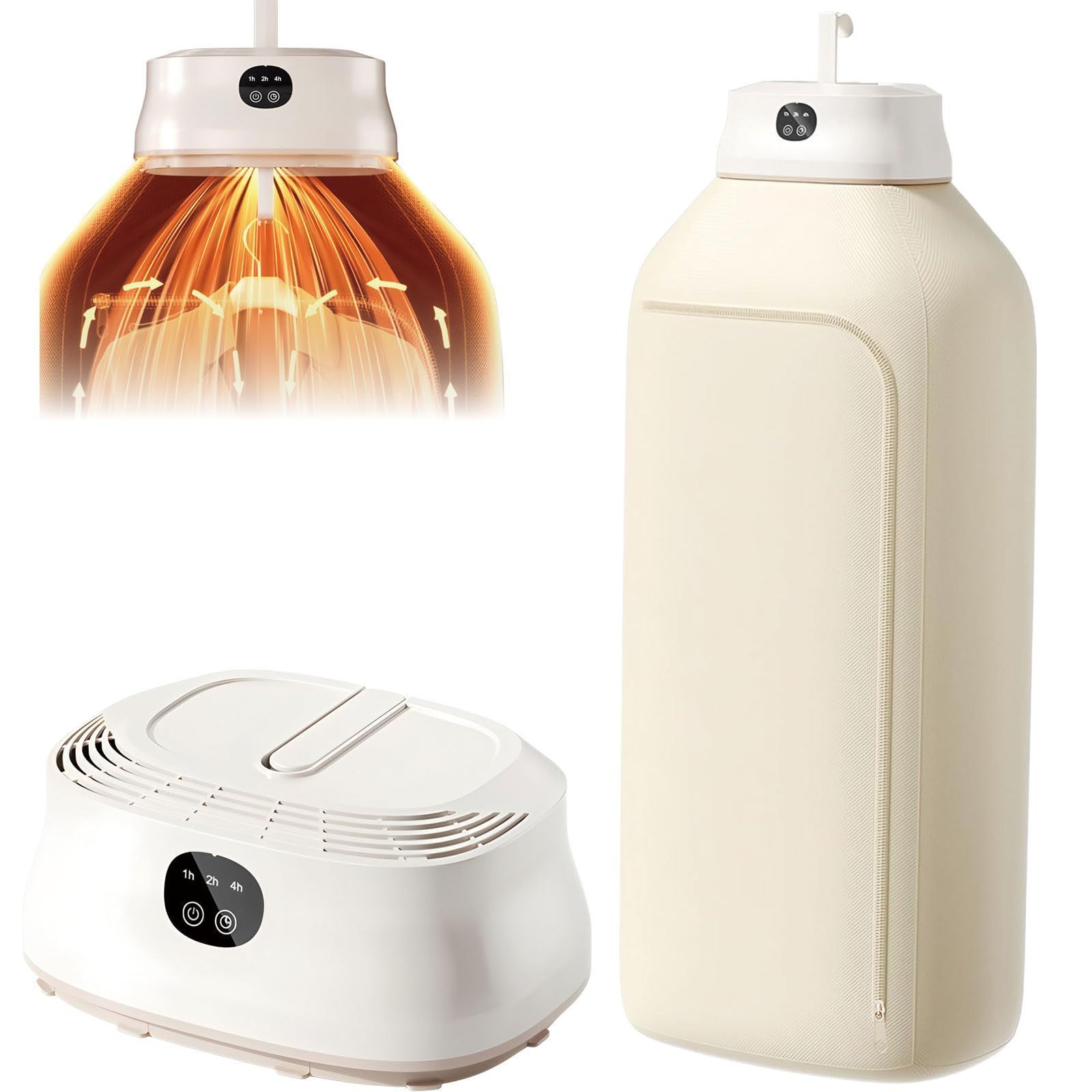 Image of Portable Mini Automatic Clothes Dryer Machine With Timer Function And Drying Bag, Multifunctional Travel Ironing Machine, Compact Laundry Dryer For Travel, Apartment, Rv, Small Space