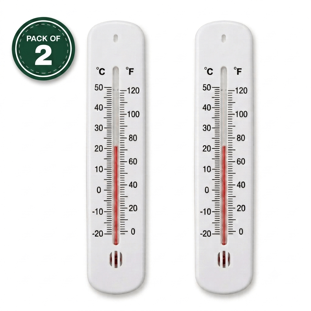 TEMU 2 Thermometer For Indoor And Outdoor Use | Wall Mounted Design Analogue Temperature Monitor Large Easy To Read Dial And For Greenhouse, Home,