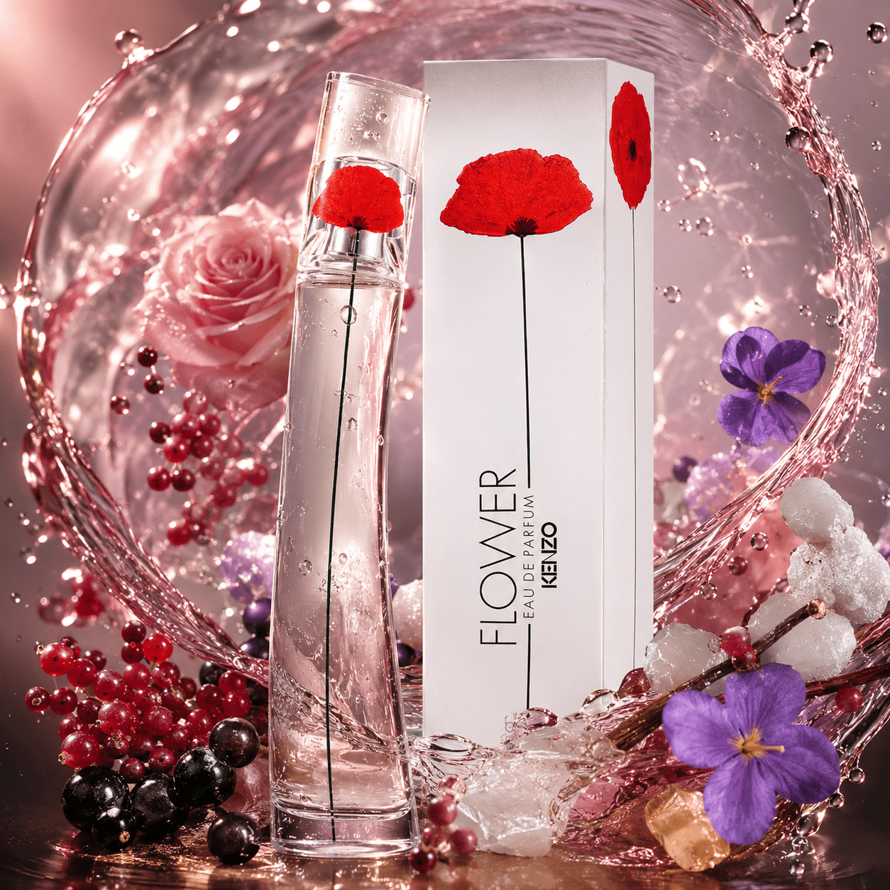 Image of Flower - Eau De Parfum For Women 50 Ml, Powdery Floral Fragrance With Notes Of Rose, Violet, Blackcurrant, And Vanilla Musk