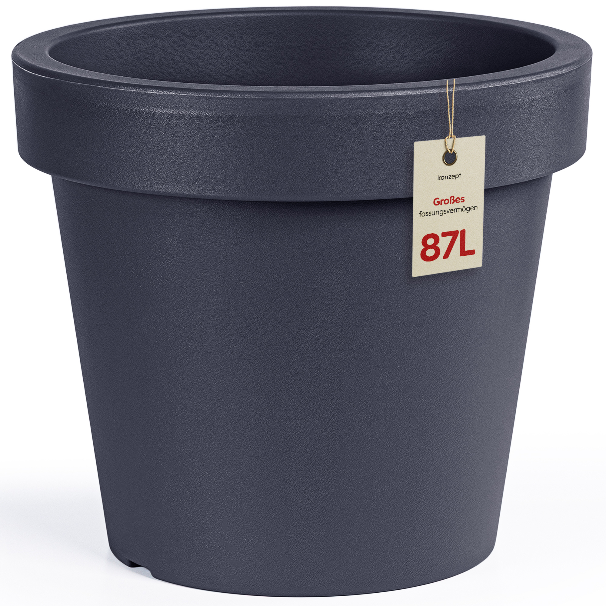 Image of Flower Pot 58 Cm In Diameter, H 52 Cm - Large Outdoor Planter 87 L In Conical Shape, , Stable Plastic Pot, Uv- And Frost-resistant, For Indoor And Outdoor Use.