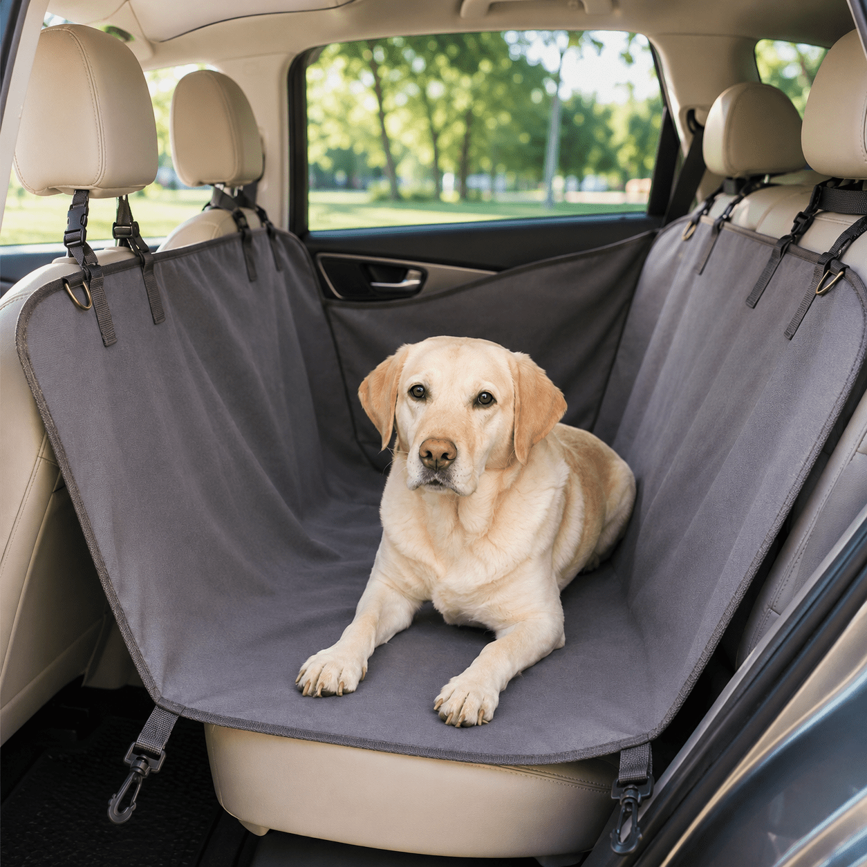 TEMU de Coche Impermeable para Mascotas Perros y Gatos, Cubierta de Asiento Protector para el Asiento Trasero del Coche para Mascotas para Viajar 130
