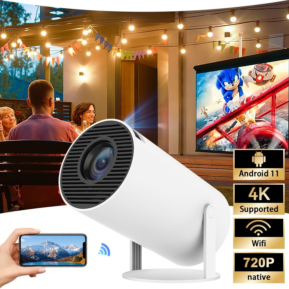 Image of Mini Projector With Speaker, 200 Ansi , 4k , 720p Native, Compatible With 11, Works With Hd Devices, Smartphones & Laptops, Ideal For & Outdoor Projection, Great Festival Gift