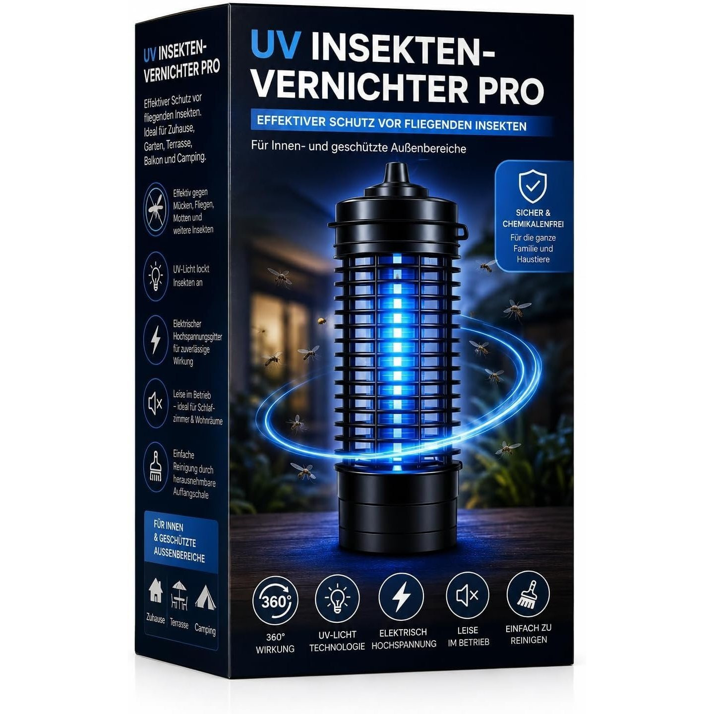 Artikelbild tk elektrischer insektenvernichter mit uv-lampe – fliegenfalle & mückenlampe für moskitoschutz und effektive insektenabwehr
