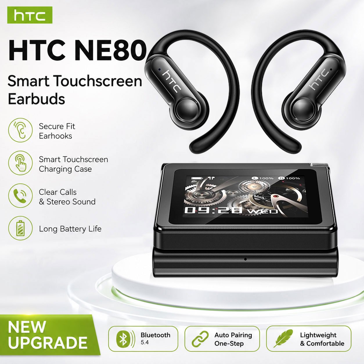 Image of Htc Ne80 Over-ear Wireless Headphones, For Extended Periods, Low Latency Connection, Extremely Long , Transparent Design, Real-time Translation For 135 Languages, Suitable For A Of Applications