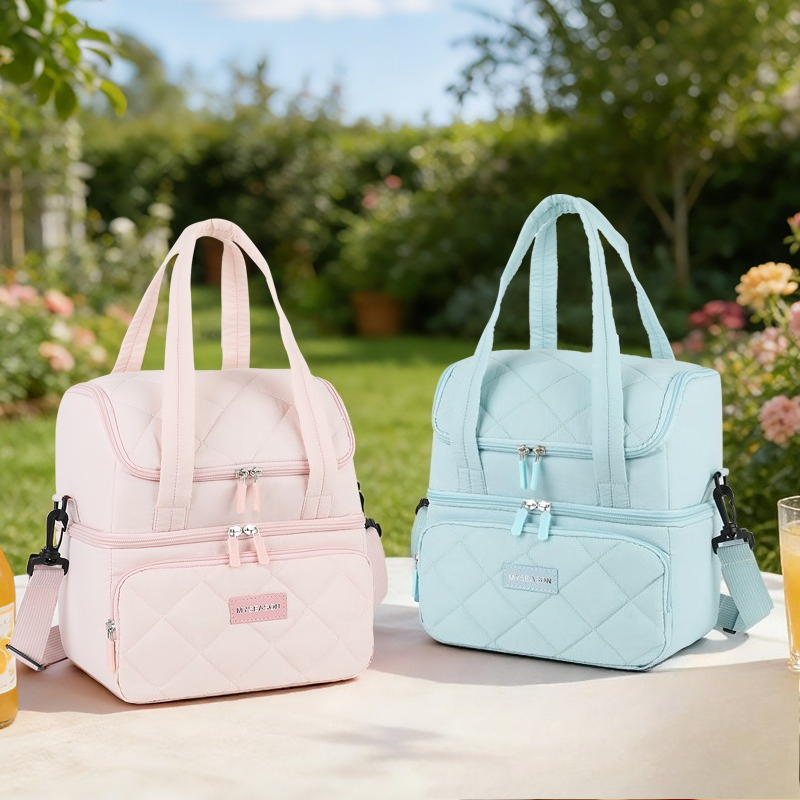 New Double-Layer Insulated Lunch Bag, Large Capacity
