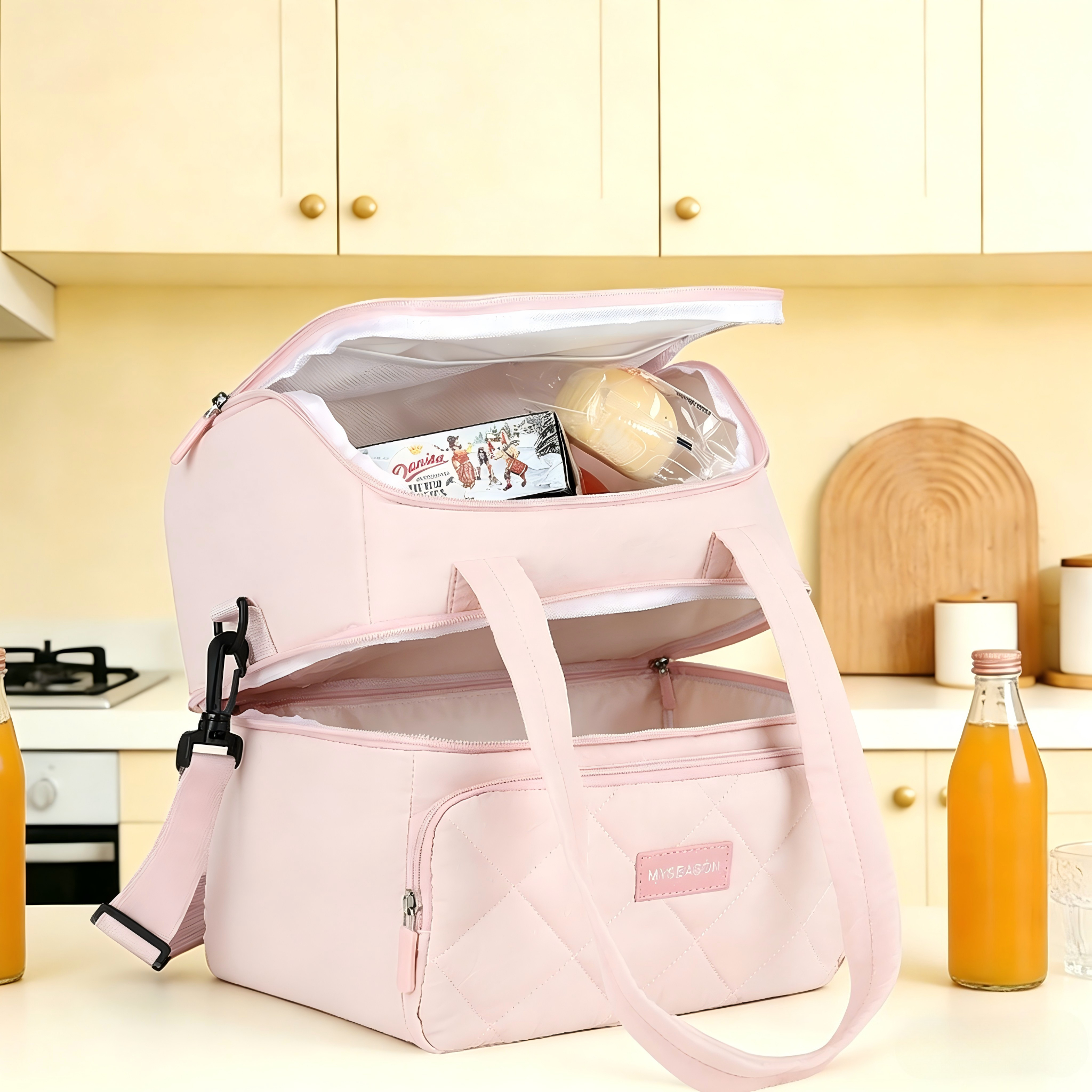 New Double-Layer Insulated Lunch Bag, Large Capacity
