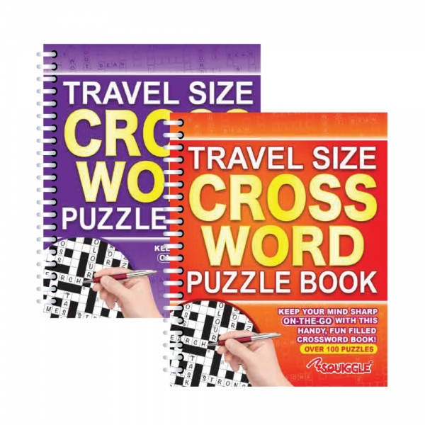 TEMU Travel Size Crossword Puzzle Book Spiral Bound 120 Puzzles 1pc Random Design P2937