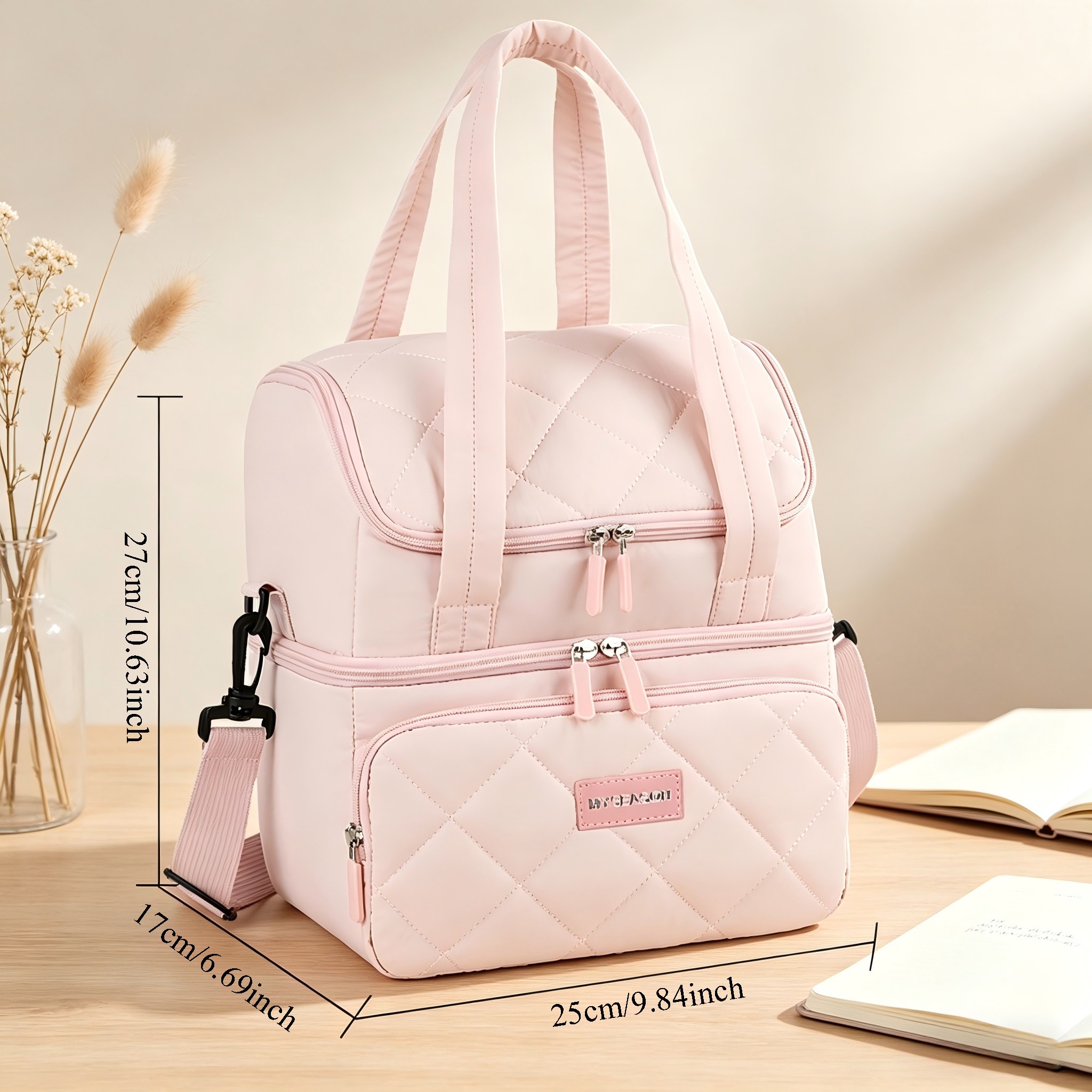 New Double-Layer Insulated Lunch Bag, Large Capacity