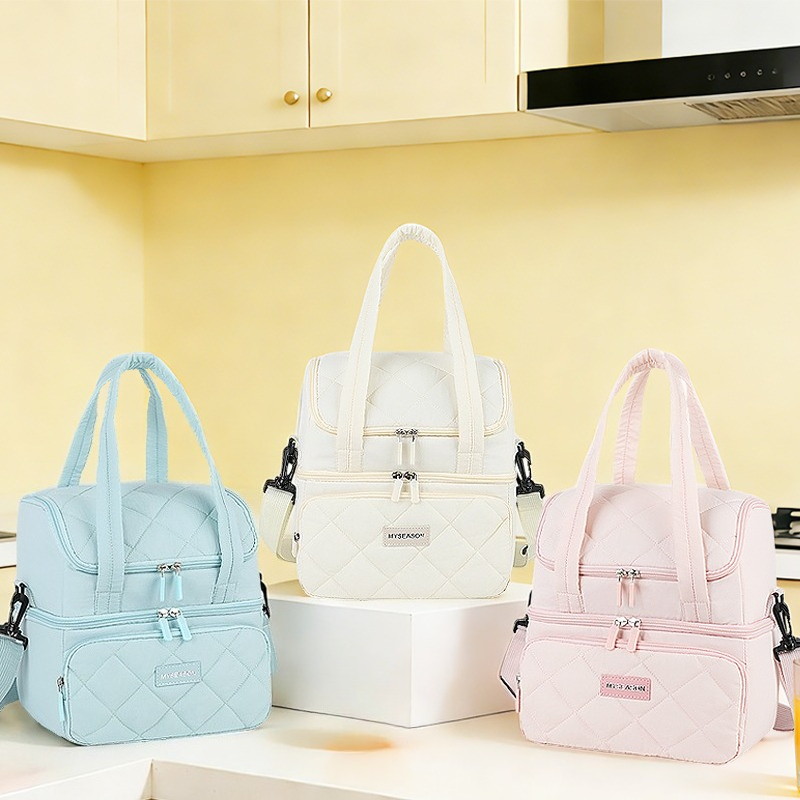 New Double-Layer Insulated Lunch Bag, Large Capacity