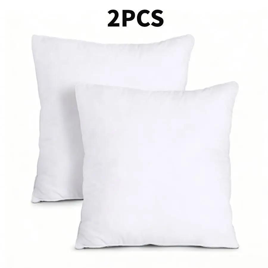 TEMU 2 piezas Relleno de almohada – Relleno comprimido para almohada cuadrada de cama, tela cepillada, y cómoda, color blanco