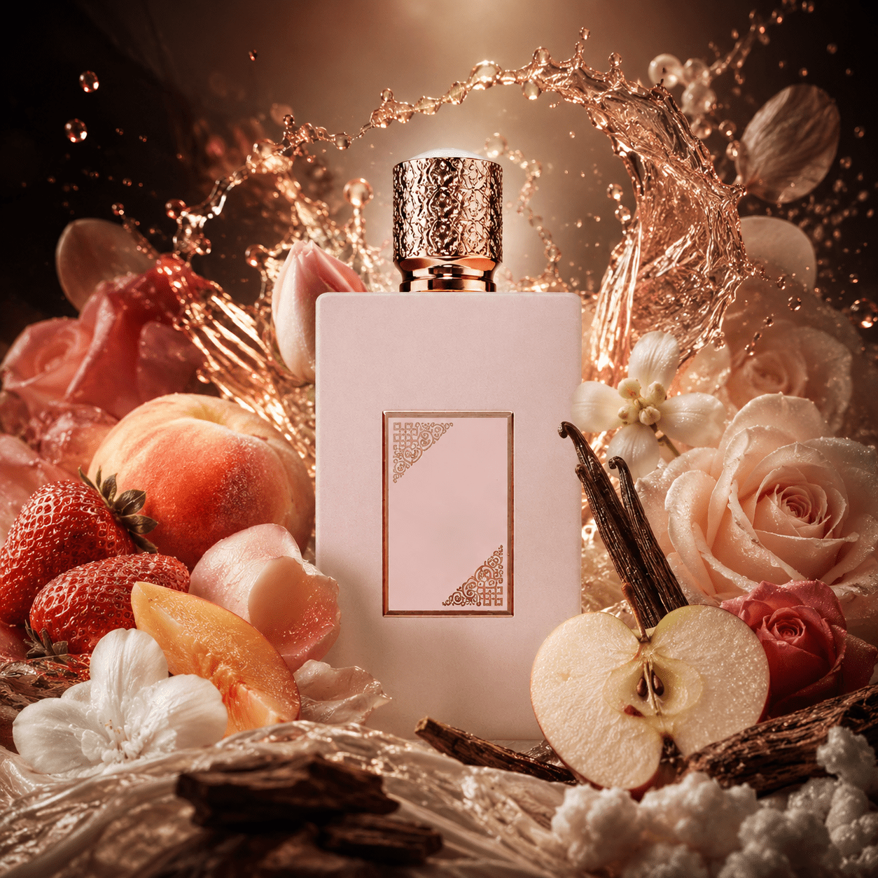 TEMU Eau de Parfum Femme 100 ml – Parfum Floral aux Notes de , Pêche, Rose, Vanille et Musc Blanc
