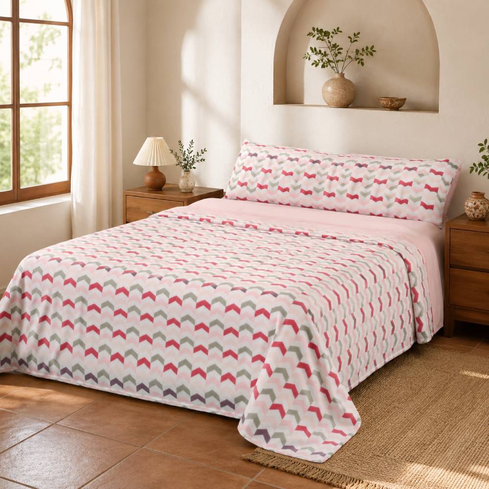 TEMU Juego de cama de | Juego de cama de felpa de cara de | Juego de cama de con estampado floral rosa | sábana, sábana bajera y de almohada | Juego