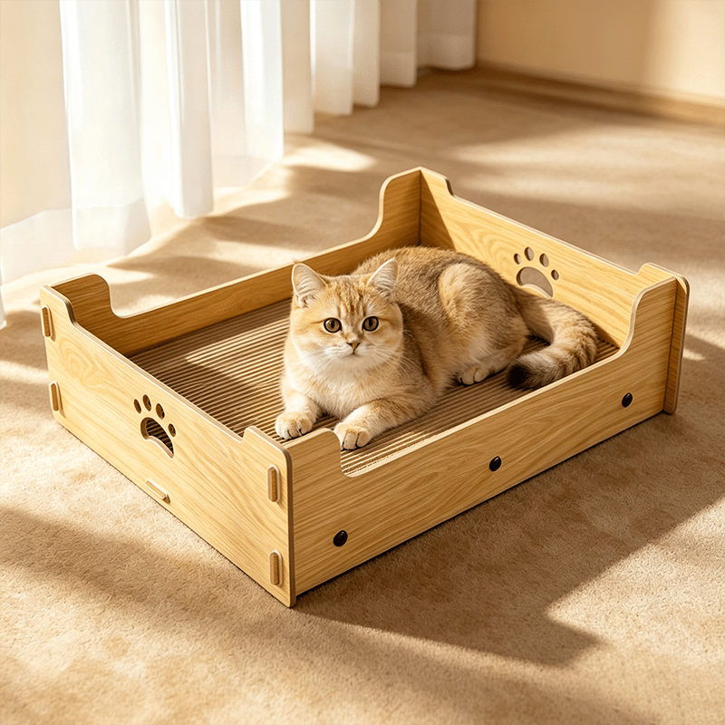 Image of ® Scratching Boards Cat Cardboard, Scratching Cardboard For Large Xxl House Cats, Cat Scratching Mat Made Of High-quality Cardboard