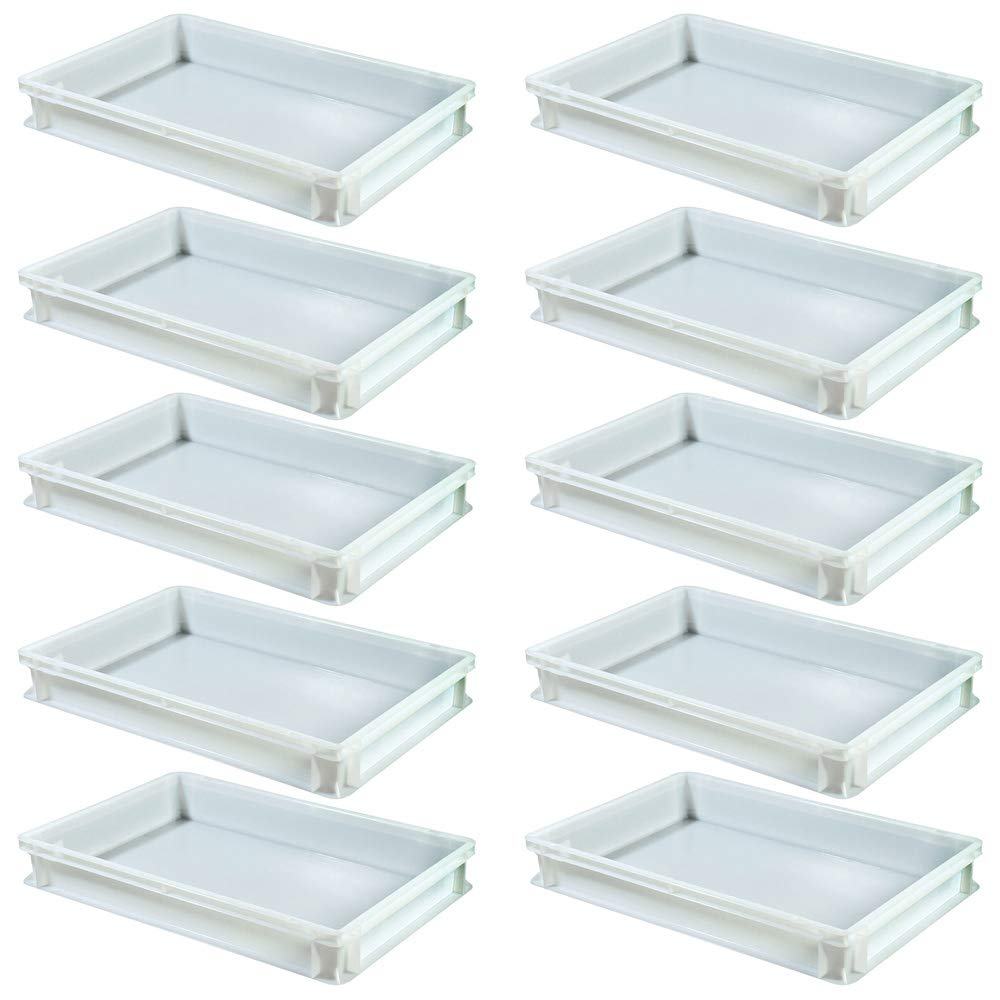 Image of 10 Dough Containers, Lxwxh 600x400x90 Mm, White