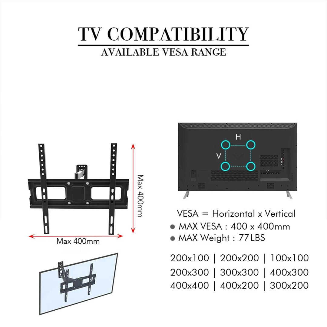 Bracket for Mounting TVs with Dual Swivel Arm