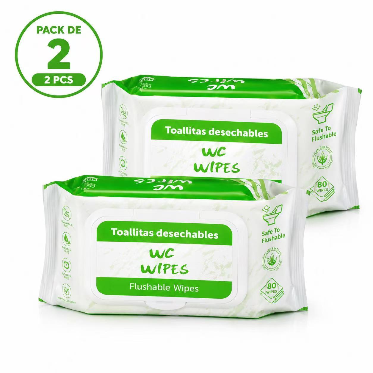 TEMU Toallitas desechables para WC 80pcs, prácticas e higiénicas para el uso diario Su formato con a mejor la humedad y una extracción cómoda en uso,