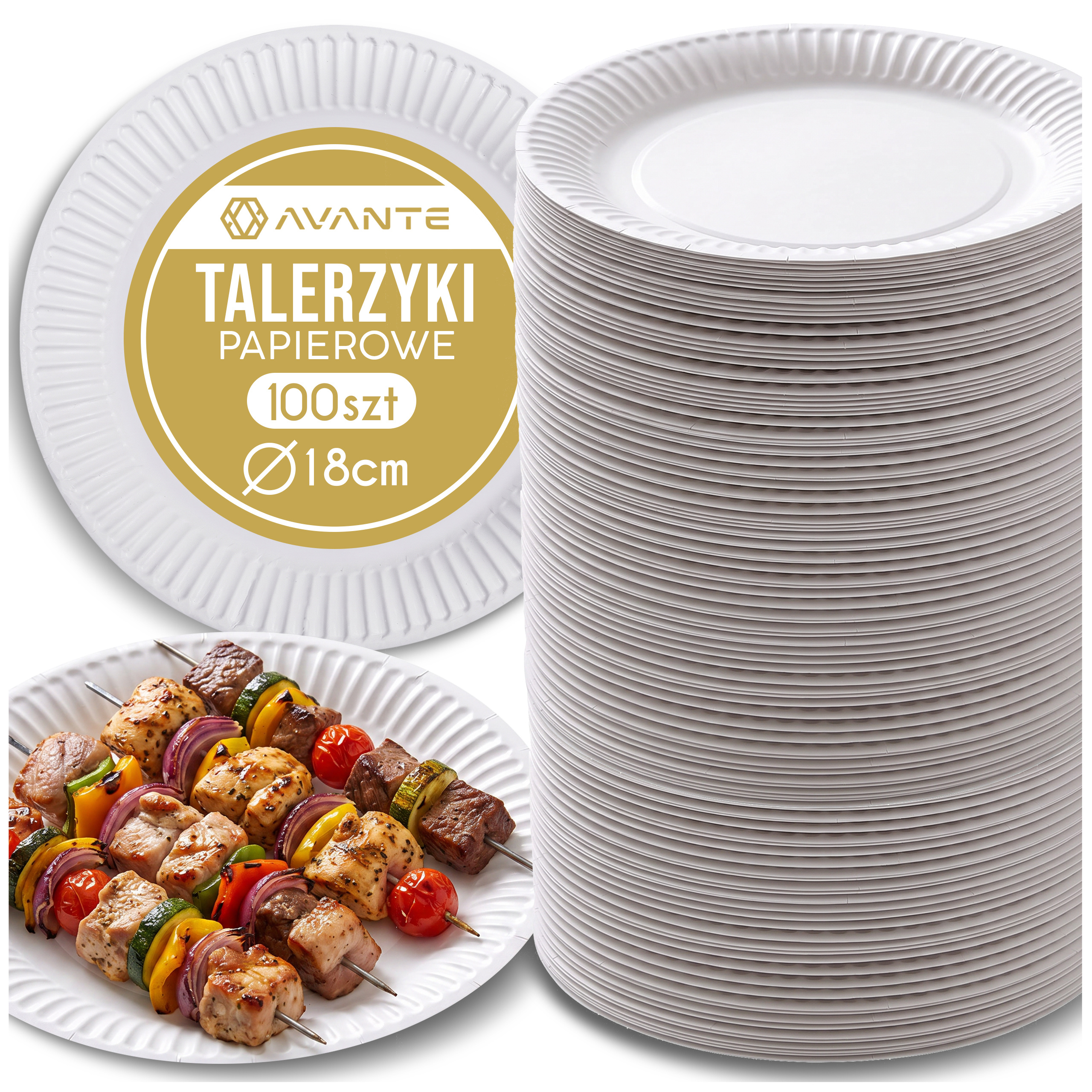 TEMU Paper Plates White Round Dessert 18cm Set Of 100pcs. Disposable Plates Made Of Cellulose For Cake And Snacks. White Paper Plates With Embossed