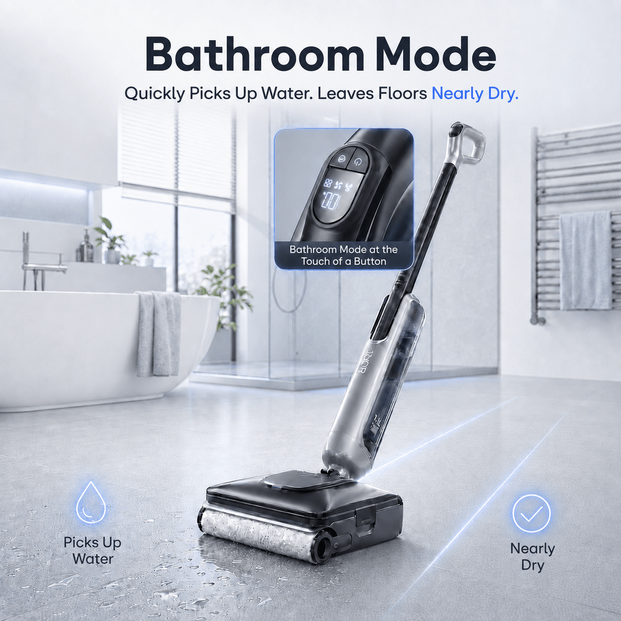 Image of Jonr H2 Cordless Vacuum Cleaner With 20000pa , 3in1 Vacuum And Mop, 180° Lie-flat, Anti- , Self-cleaning, Lightweight 3.5kg, For Hard Floors