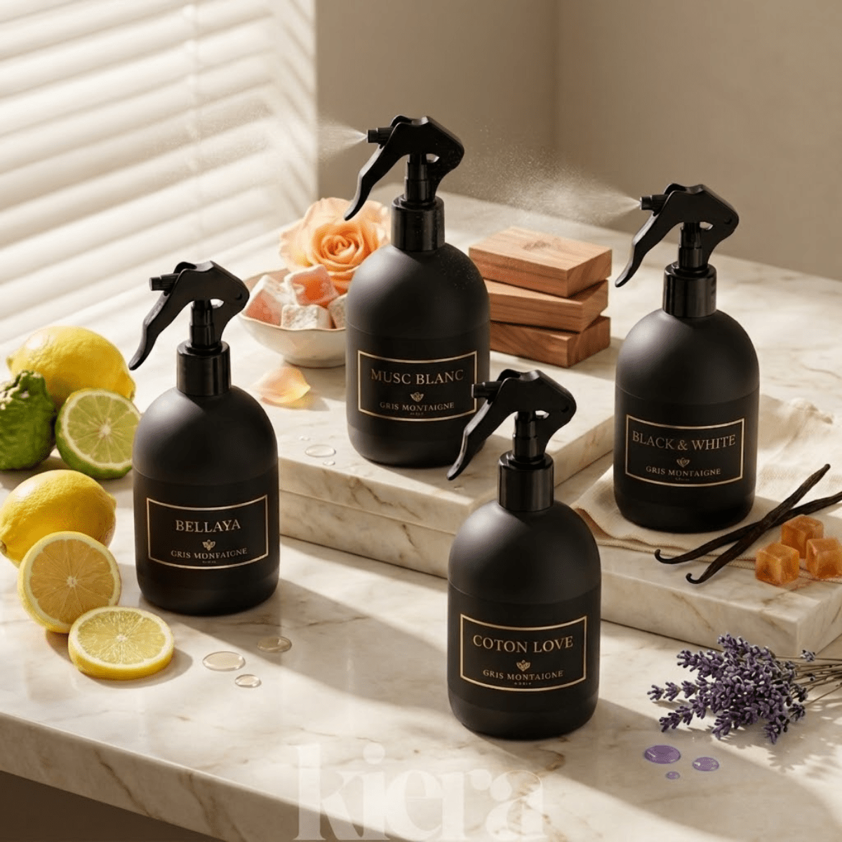 Box Of 4 Textile Sprays Grey Paris 250ml - Bellaya 250ml, 250ml, Love 250ml, 250ml | Luxury Long-lasting Perfumes