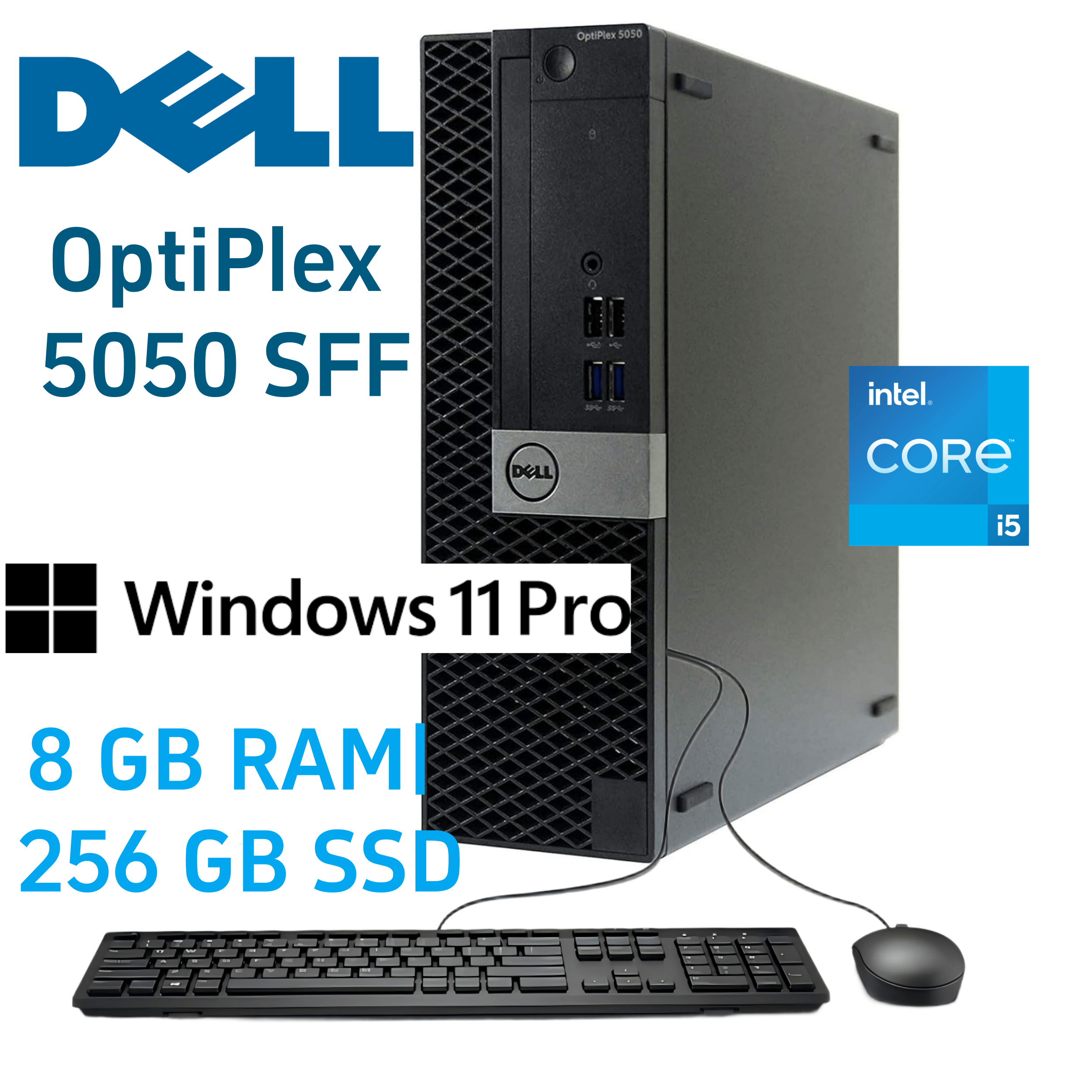 Image of Dell 5050 Sff Desktop Pc, -7500, 8gb , 256gb Ssd, Us () Keyboard, Wifi, Bluetooth, Pro
