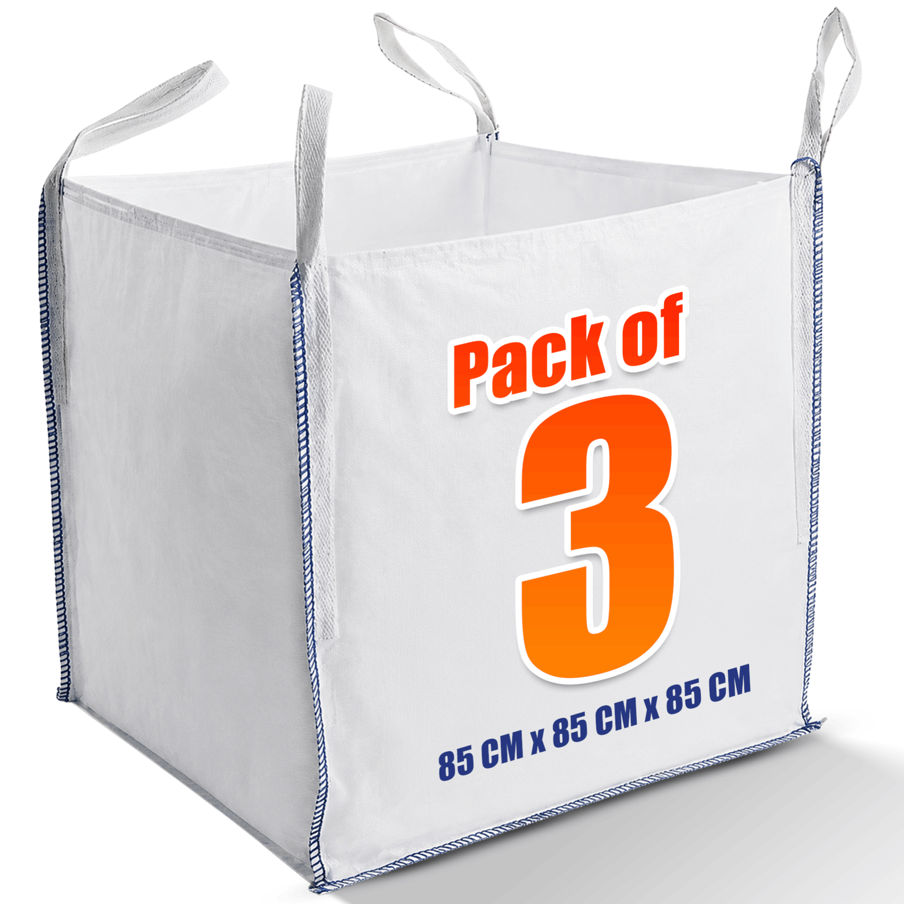 TEMU Tonne Ton Bags - Sacks, Heavy Duty Woven Bulk Bags For , Garden Waste, Sand, Gravel & - 86cm X 86cm X 86cm, 1000kg Capacity