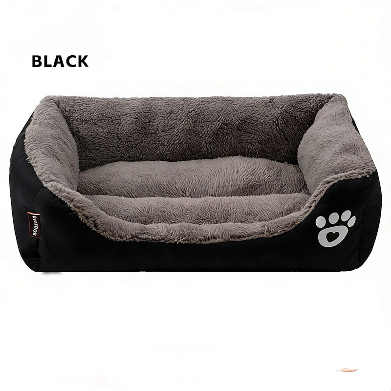 Image of Square Dog Bed, Warm Bed Made Of Oxford Fabric And Soft Fleece, Scratch-resistant, Water-resistant Bottom, Comfortable Thick Filling, Universal For .