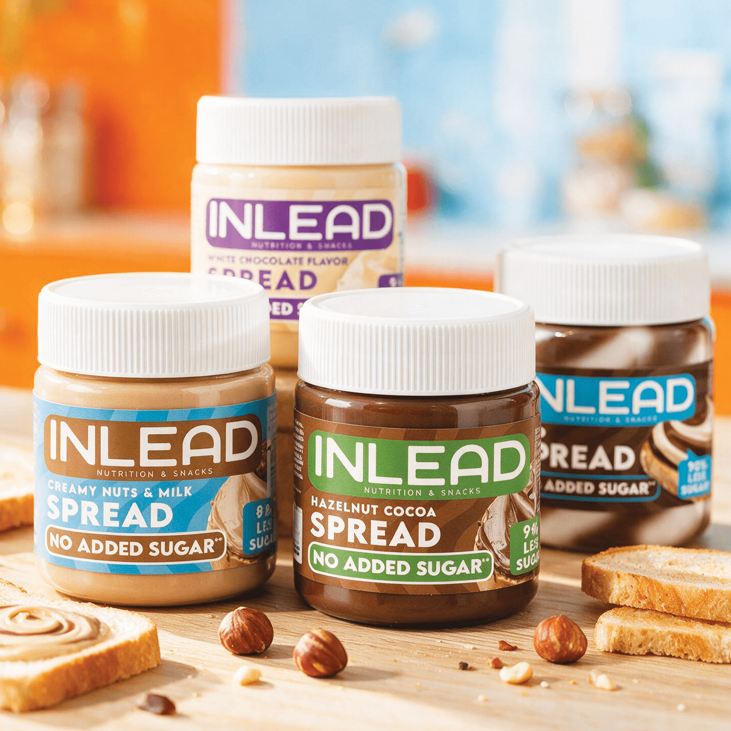4e Pack Inlead Spread - 1x White Chocolate 200g + 1x Hazelnut Cocoa 200g + 1x Creamy Nuts 200g + 1x Duo 350g