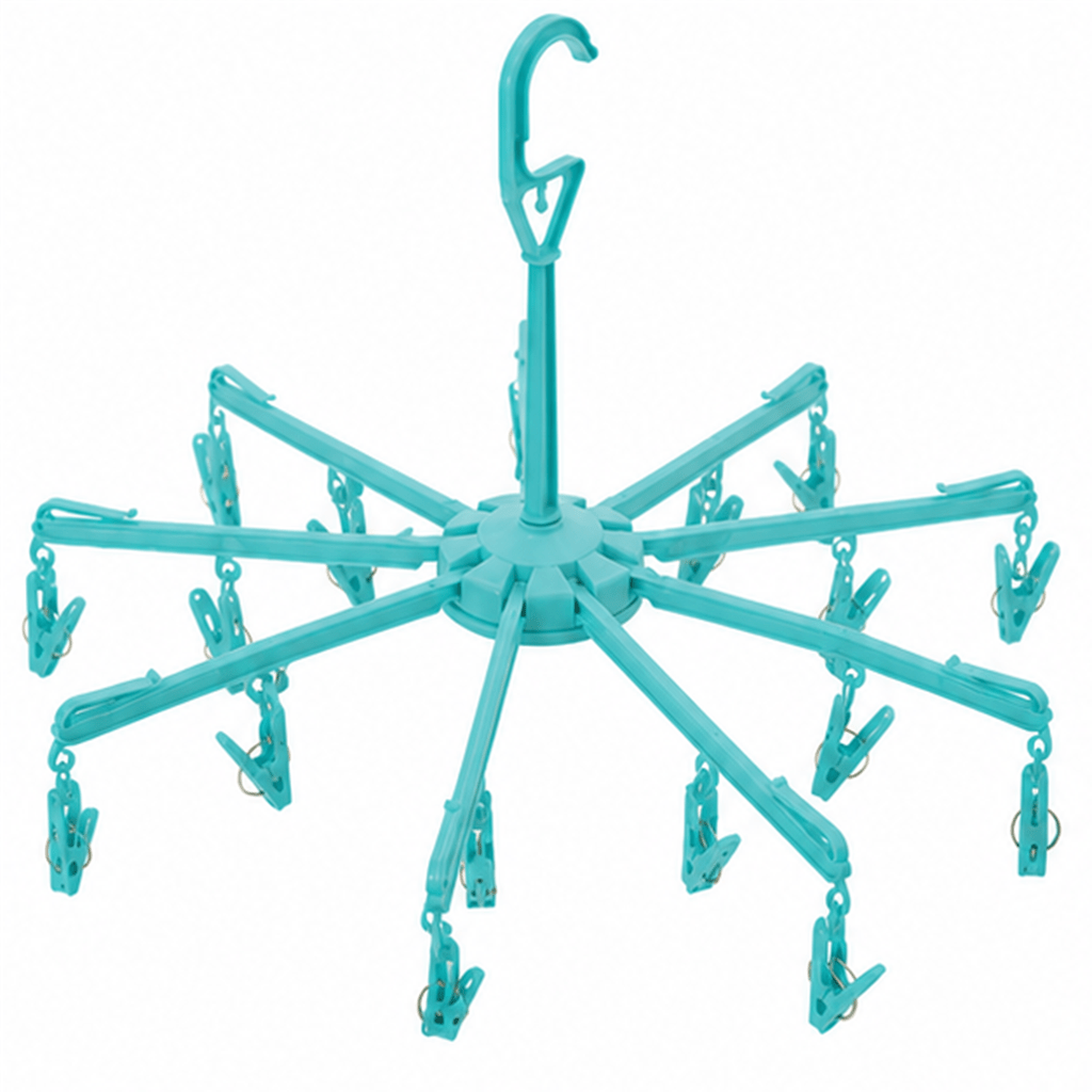 TEMU Folding Round Stool With 17 Hooks, Random Color