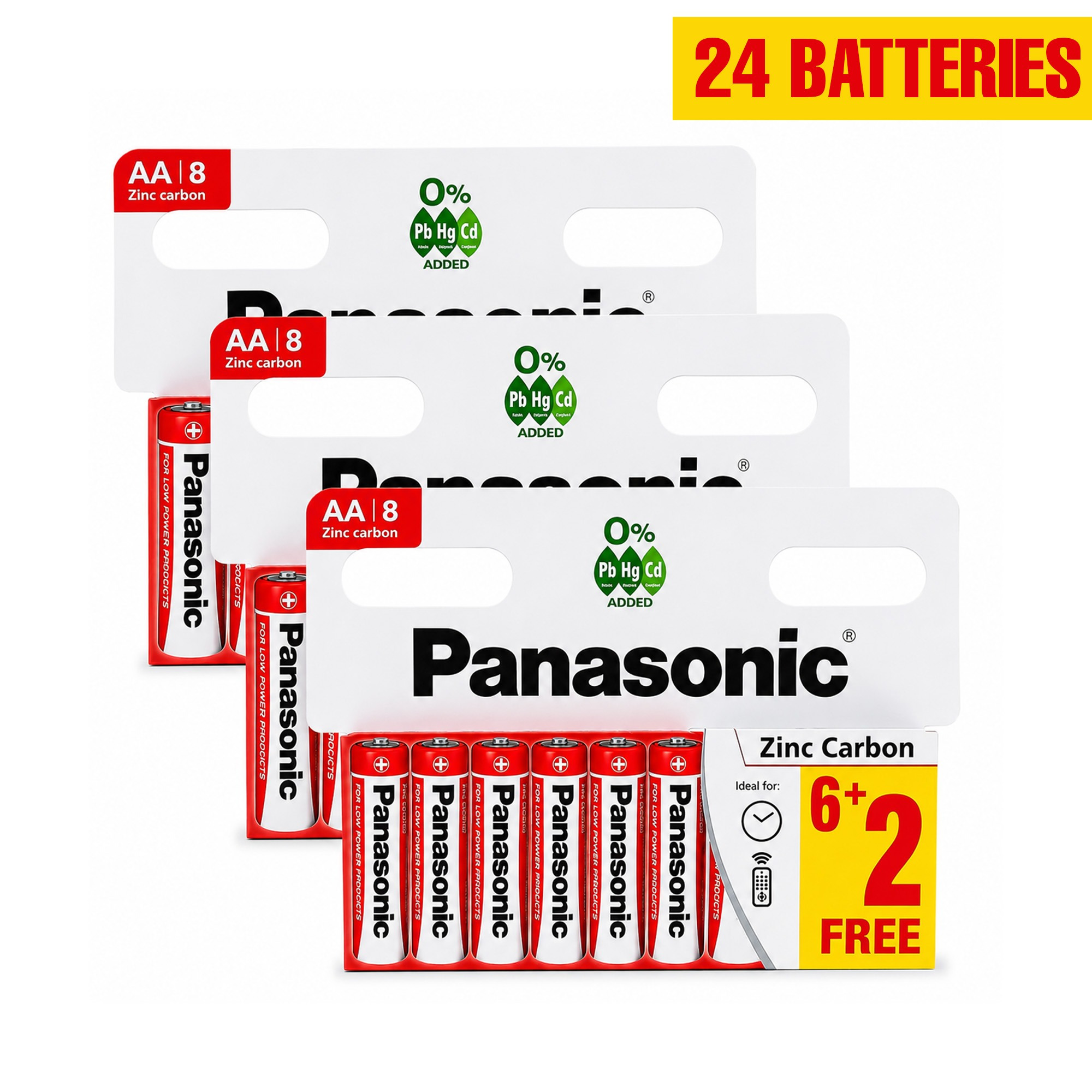 TEMU Aa Carbon Batteries 24 Pack – 3 X 8 Pack, 1.5v Aa Batteries