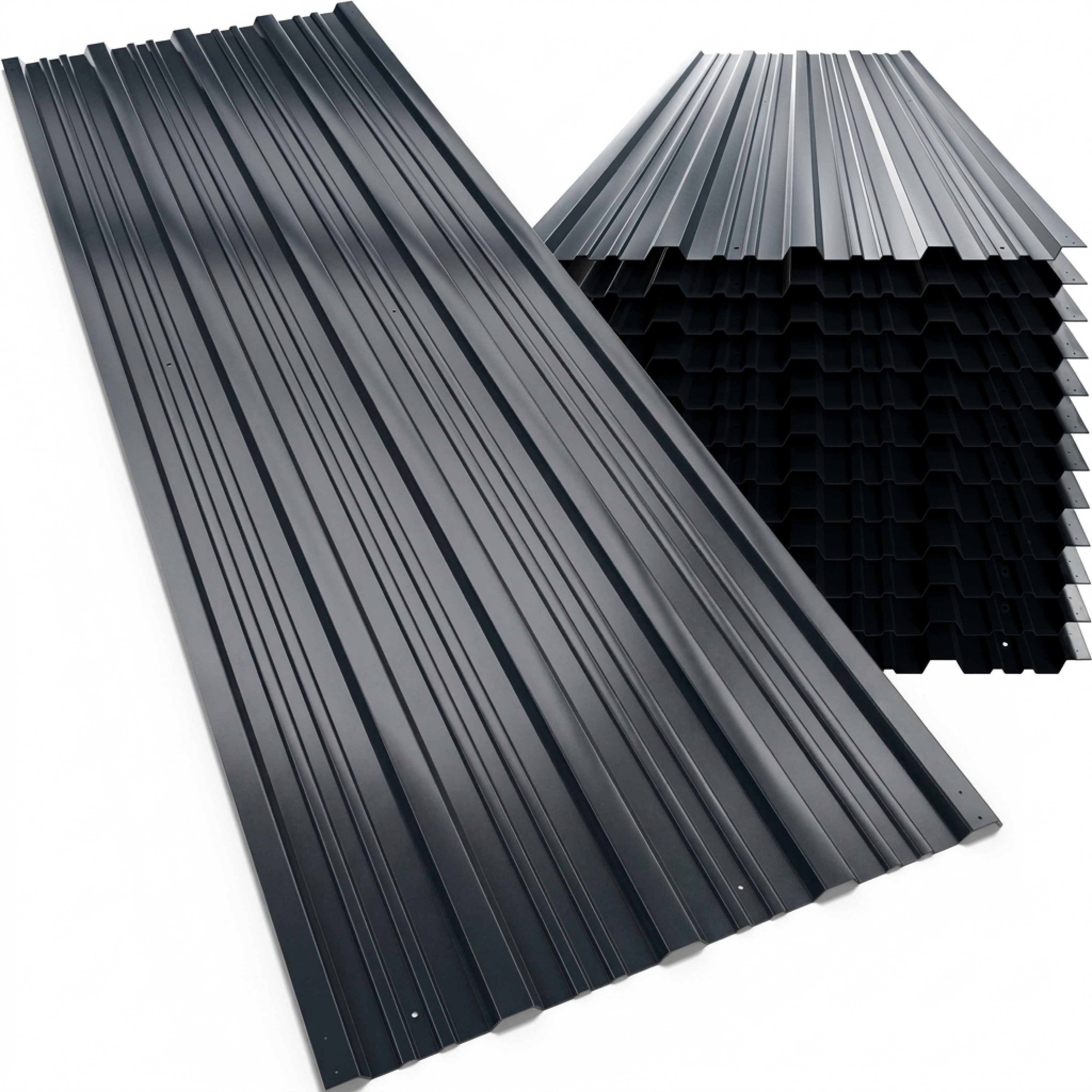 Trapezoidal Sheet Metal 12x 129x46cm, 7m², Weatherproof, Galvanized, Rust-resistant, Roofing Sheet, Profile, Corrugated Sheet, Tool Shed, Carport