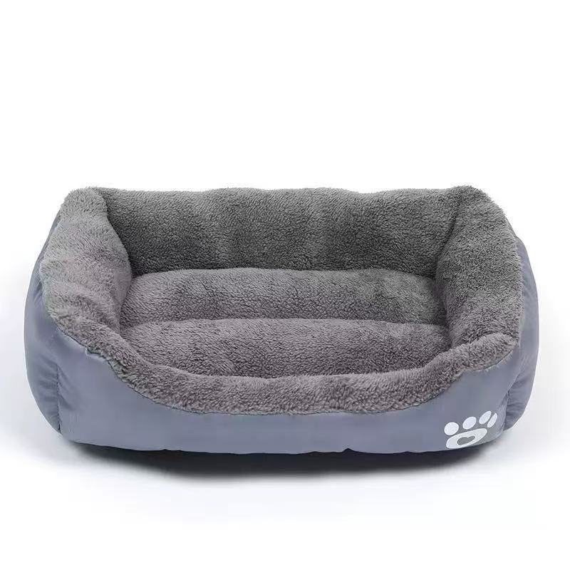 Image of Square Dog Bed, Warm Bed Made Of Oxford Fabric And Soft Fleece, Scratch-resistant, Water-resistant Bottom, Comfortable Thick Filling, Universal For .