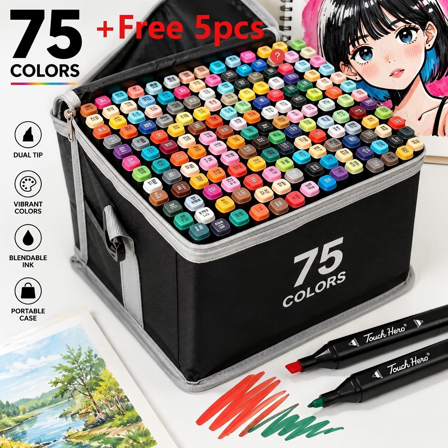 TEMU Piece Pack Of Doubleendedartmarkers/markers/drawing Pens/professional Fine Tip - Suitable For Adults And Professionals, Permanent Colored Pens -