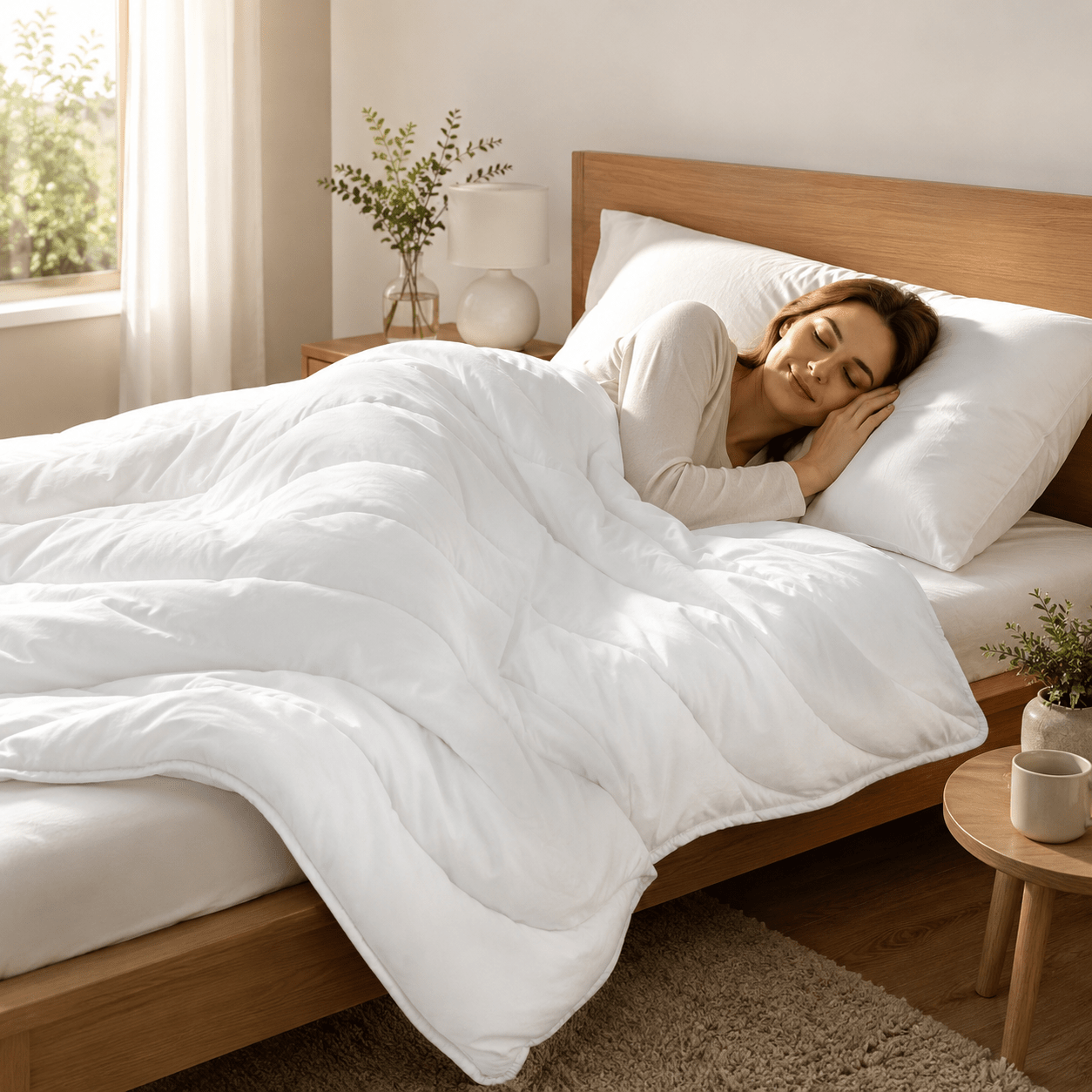 Image of Sleep Set Bedspread 135x200 Cm With Pillow 80x80 Cm - Bed Set Consisting Of Breathable Duvet & Head Pillow - Certified - Washable Up To 60° C