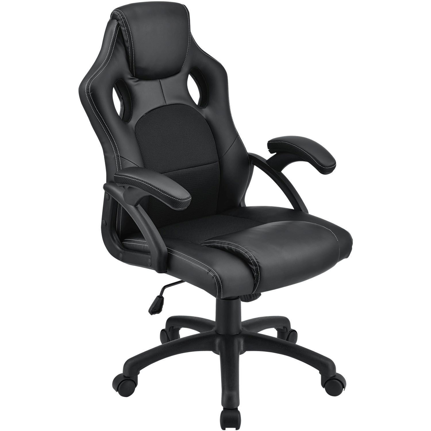 Racing Desk Chair With Adjustable Padded Backrest