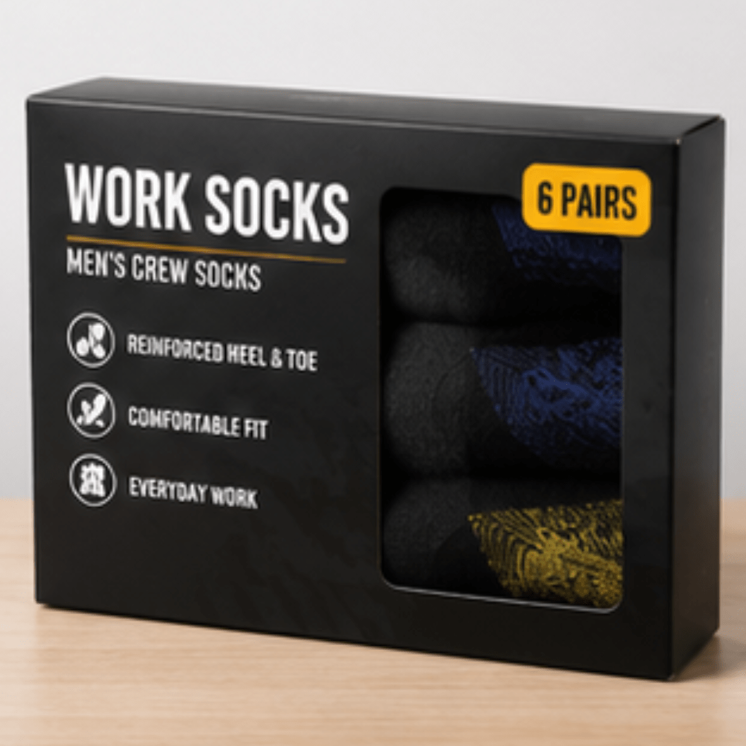 TEMU 4b - Work Socks - Work Socks For Men And Women Cushioned Crew Socks For Everyday Wear Office Construction Hiking Walking Sports Reinforced Heel