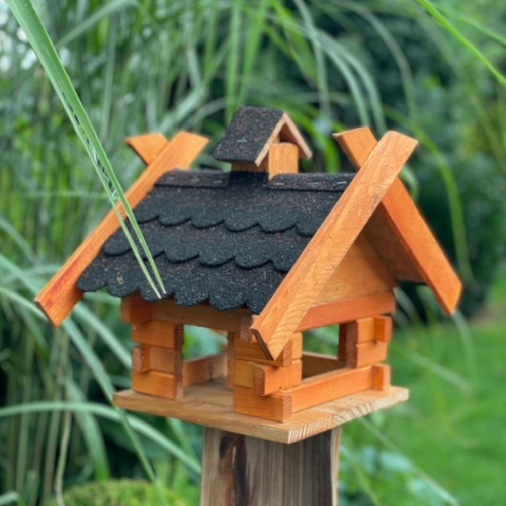 Image of Rectangular Wooden Bird House M Bird Feeder House Feeding Station