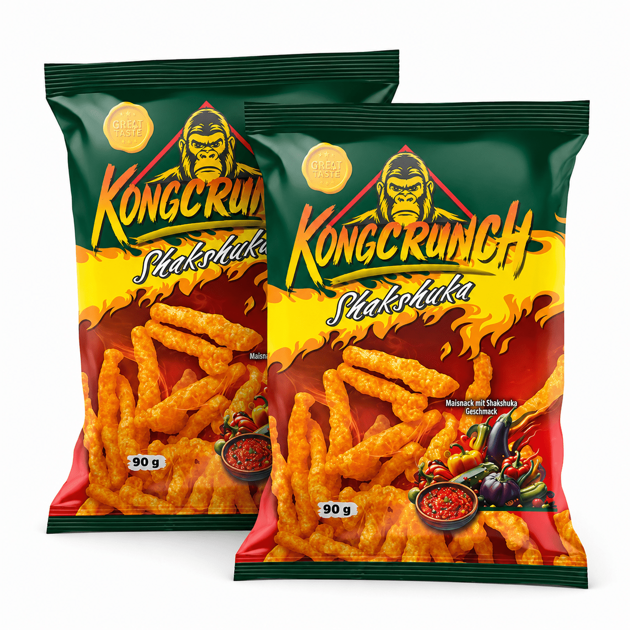 Image of Kongcrunch Shakshuka Style 2 X 90 G - Potato Chips With Shakshuka Flavor - 180 G Double Pack