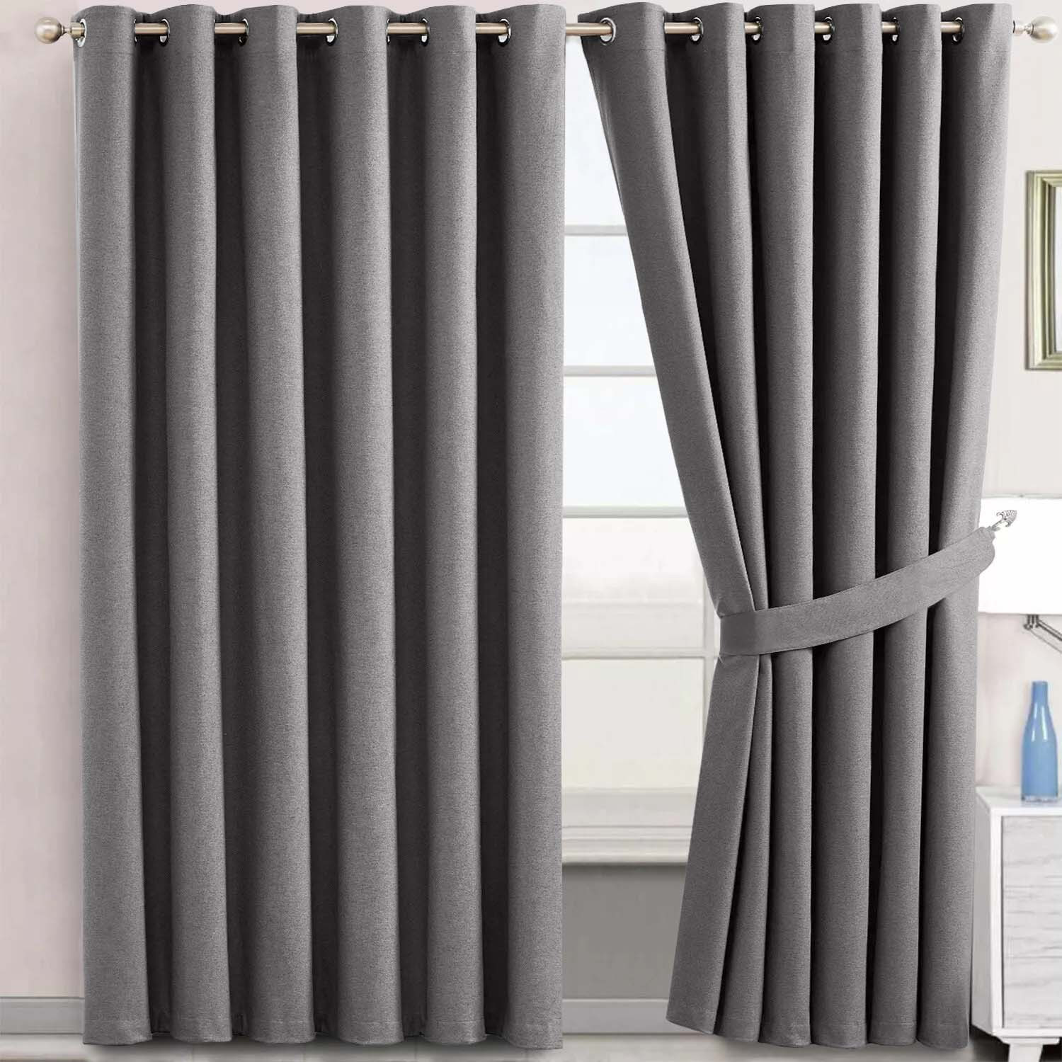 TEMU 2pcs 100% Blackout Curtains – Blocking And Heat Insulating Curtains, Rod Pocket Hanging, Energy-saving Drapes For Bedroom, , Solid Color Drapes