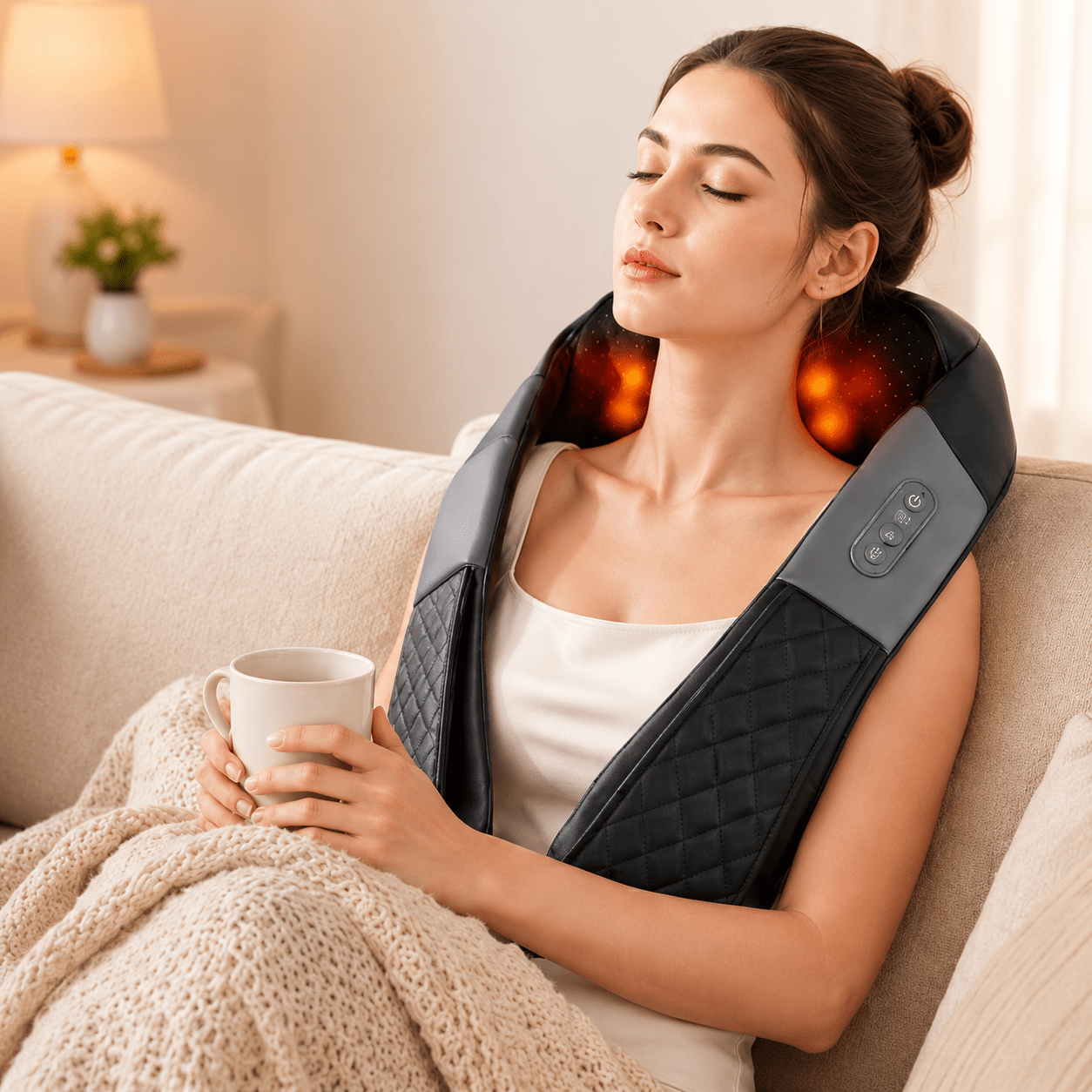Neck and Shoulder Massager with Hot Compress Function
