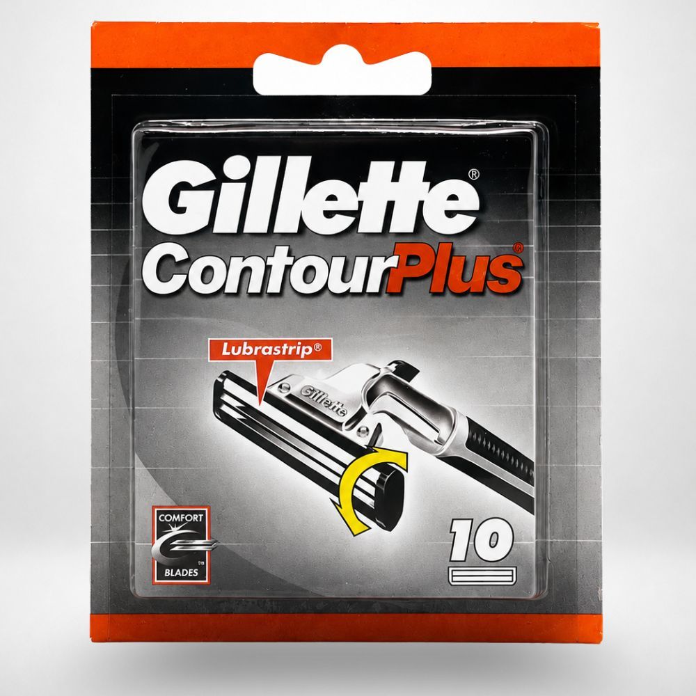 Gillette Contour Plus - 10 Original Recharges For Men - Double Pivot Blade With Lubrifying Strip - Compatible With Contour And Contour Plus - Official And Authentic Gillette Product - New