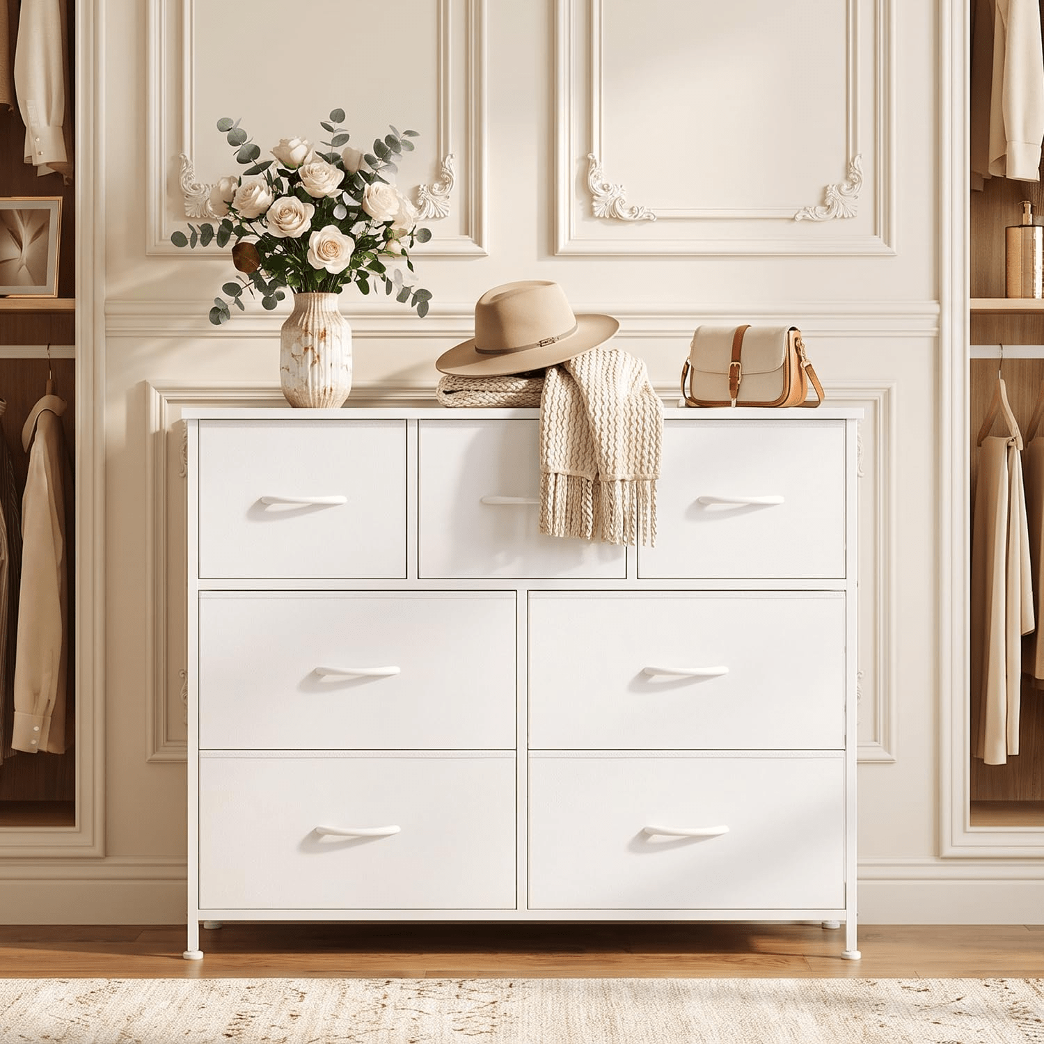 Chest Of Drawers With Drawers - Chest Of Drawers & Sideboards Suitable For Bedroom, Chest Of Drawers With 7 Drawers, Fabric Chest Of Drawers With , Small Cabinet, Ideal For Hallway