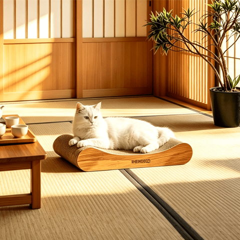 Image of ® Cat Scratching Board, Lounge Cat Sofa Made Of High-quality Corrugated Cardboard, 2-in-1 Cat Scratching Boards, Scratching Cardboard For Cats, Cat Scratching Mat, Dark