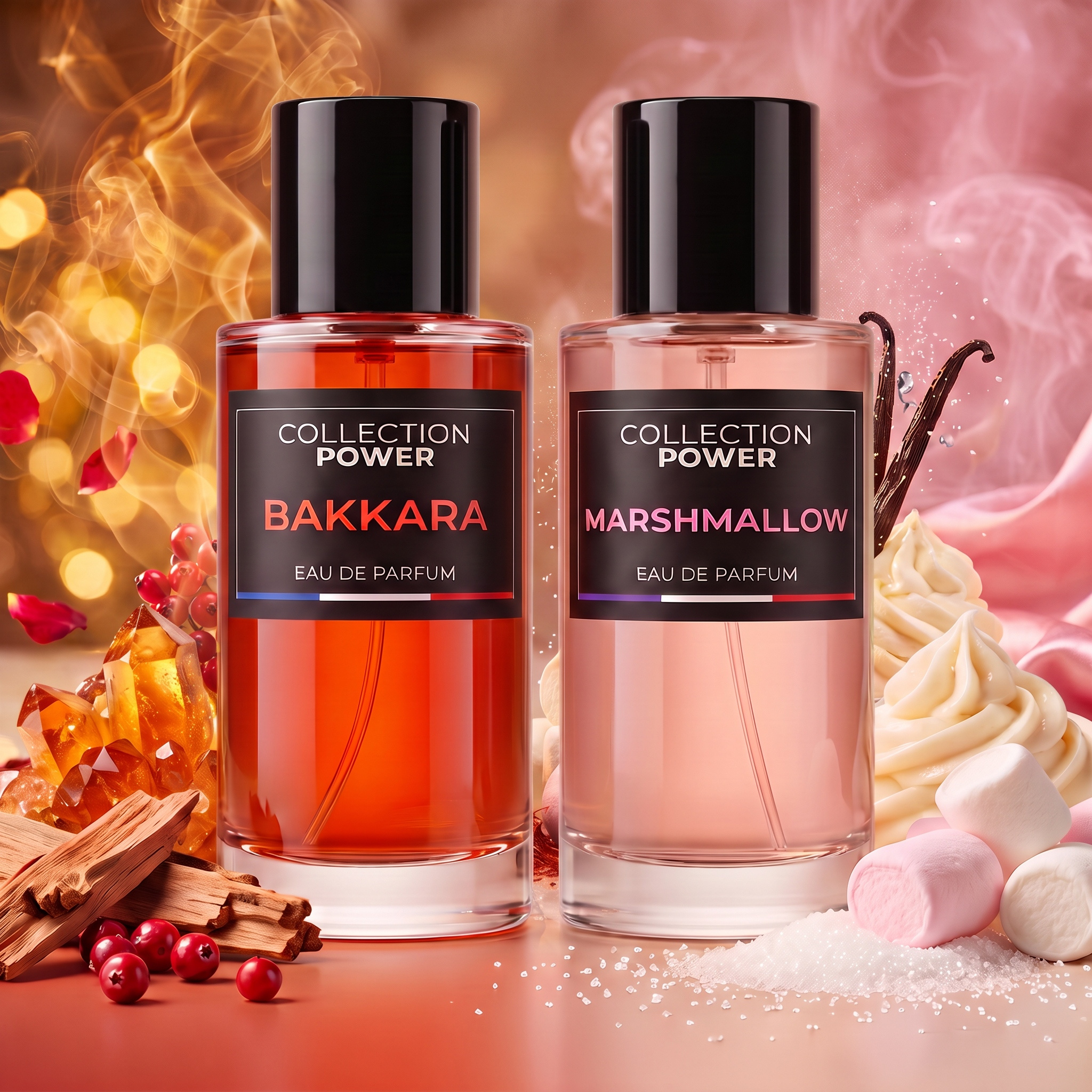Power 50ml And Marshmallow 50ml, 2 Eau De Parfums With Amber, , Vanilla, And Gourmand Fragrances