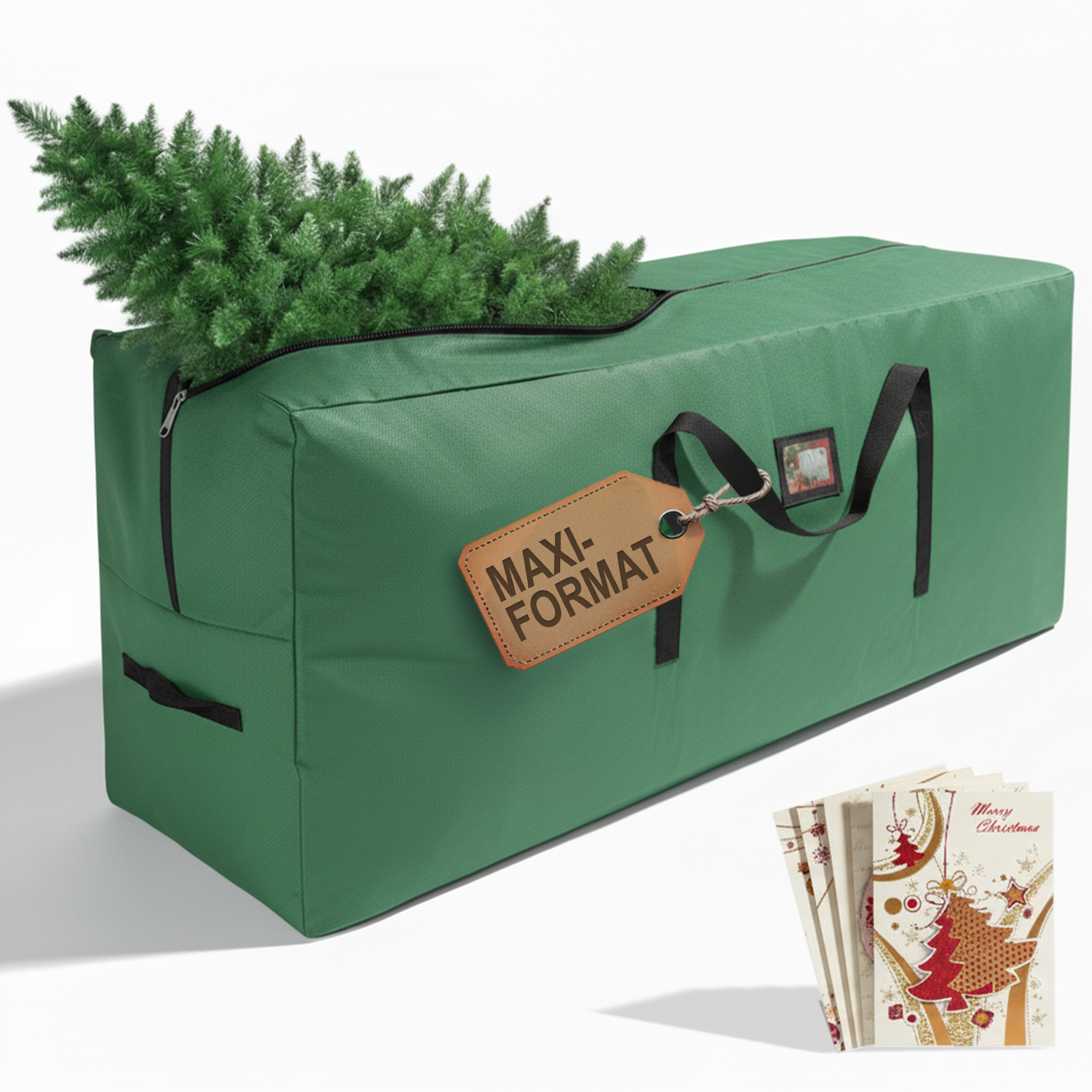Image of Storage Bag Xxl 120 X 51 X 38 Cm For Christmas Tree – Christmas Tree Bag Made Of 600d Oxford Fabric, Water-repellent, With Double Zipper, Reinforced Carrying Handles, Side Handle And Labeling Window.