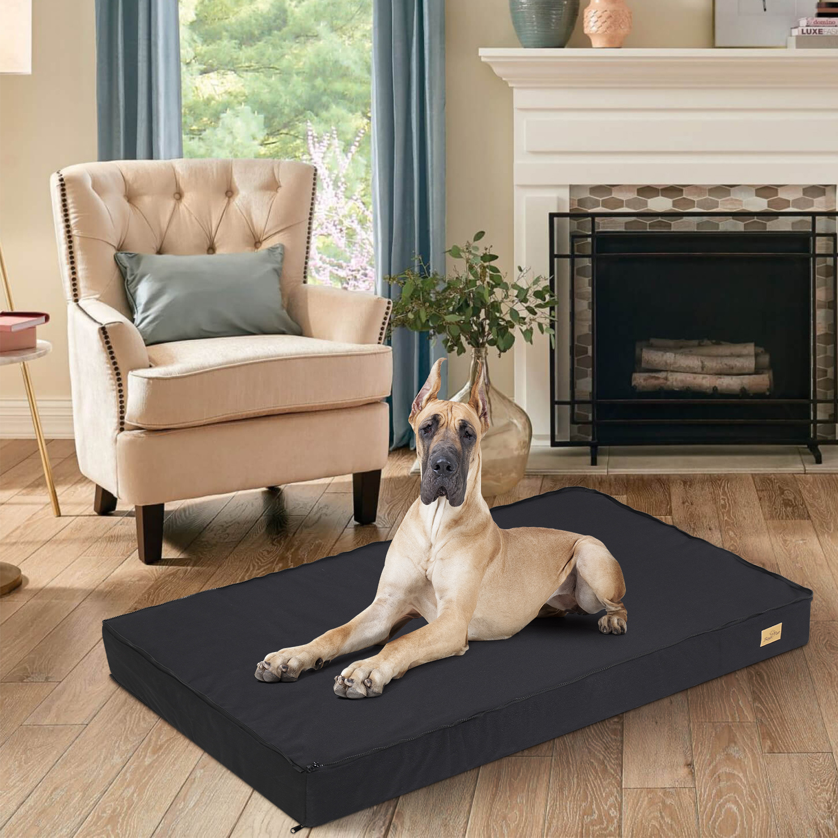 Image of Orthopedic Dog Bed - Waterproof Oxford Removable Washable Cover, Supportive Sponge Foam Pet Mat With Plush Top, Non-slip Bottom For Crate Indoor Use, M/l/xl/2xl
